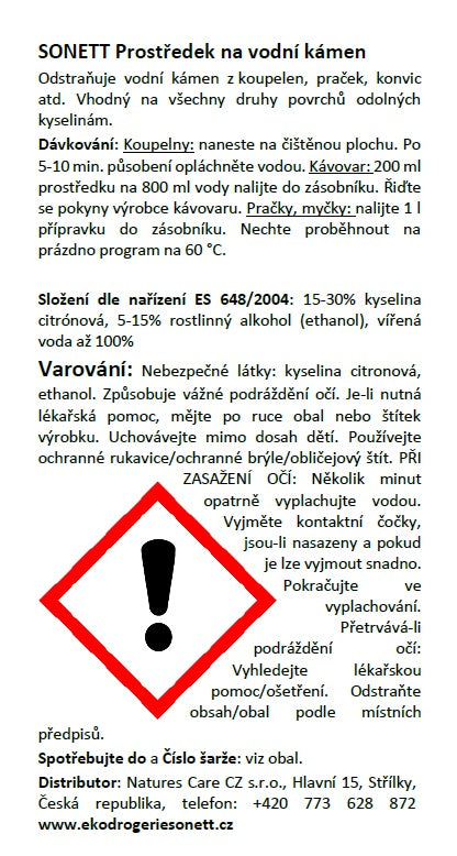 SONETT Prostředek na vodní kámen 1 l