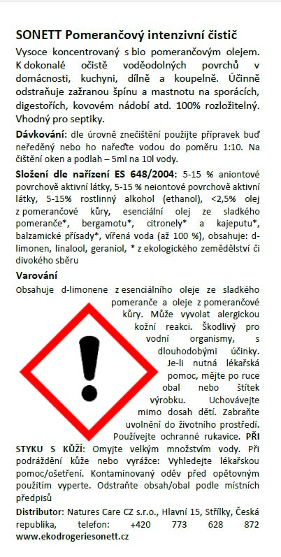 SONETT Pomerančový intenzivní čistič 500 ml
